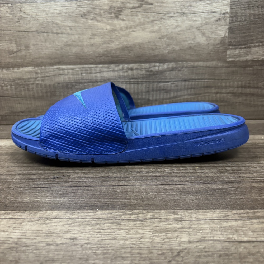 Adidas Swoosh Slides Blue Mens US Size 9 EUR 42.5 431884-444 Sandals - Picture 3 of 11